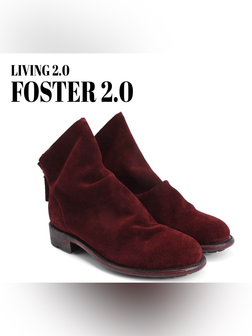 Fluevog EXCELLENT Living 2.0 Foster 2.0 burgundy suede slouchy ankle boot-8